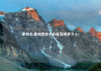 泰州会,泰州奥体中心能容纳多少人?