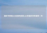 国庆节放假2020安排时间表,2020年国庆中秋是同一天?