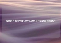 婚前财产如何界定,上什么地方去开证明是婚前财产