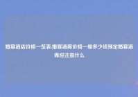 婚宴酒店价格一览表,婚宴酒席价格一般多少钱预定婚宴酒席应注意什么