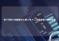 每个月的14号都是什么情人节,十二月份各情人节的名称