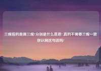 三观指的是哪三观?分别是什么意思?,真的不需要三观一致你认同这句话吗?