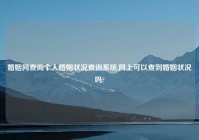 婚姻网查询个人婚姻状况查询系统,网上可以查到婚姻状况吗?
