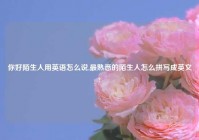 你好陌生人用英语怎么说,最熟悉的陌生人怎么拼写成英文?