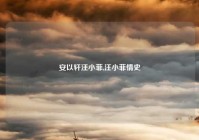 安以轩汪小菲,汪小菲情史