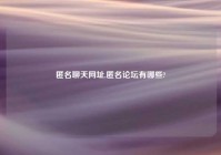 匿名聊天网址,匿名论坛有哪些?