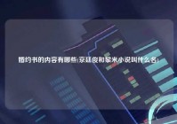 婚约书的内容有哪些(京廷俊和黎米小说叫什么名)