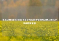 小孩交朋友的好处,孩子小学阶段培养情商和正确三观比学习成绩更重要?