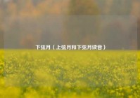 下弦月（上弦月和下弦月读音）