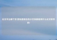 社交平台哪个好,想知道现在的小女孩都是用什么社交软件的?