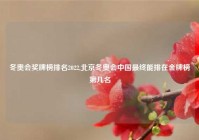 冬奥会奖牌榜排名2022,北京冬奥会中国最终能排在金牌榜第几名