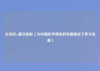 王洪祥vs春日俊彰（为中国武术搏击的发展做出了多大贡献）