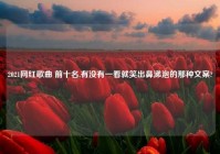 2021网红歌曲 前十名,有没有一看就笑出鼻涕泡的那种文案?