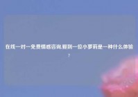 在线一对一免费情感咨询,娶到一位小萝莉是一种什么体验?