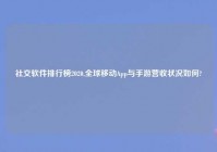 社交软件排行榜2020,全球移动App与手游营收状况如何?