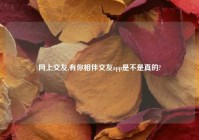 网上交友,有你相伴交友app是不是真的?