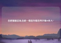 合肥婚姻咨询,合肥一情侣办婚恋网诈骗60余人?