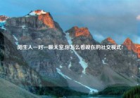 陌生人一对一聊天室,你怎么看现在的社交模式?