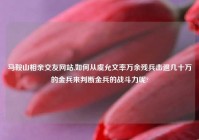 马鞍山相亲交友网站,如何从虞允文率万余残兵击退几十万的金兵来判断金兵的战斗力呢?