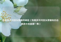 如果岁月可回头景雅的秘密（如果岁月可回头景雅和白志勇造小孩是哪一集）