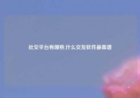 社交平台有哪些,什么交友软件最靠谱