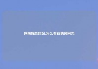 越南婚恋网站,怎么看待跨国网恋