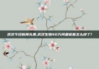 武汉今日新闻头条,武汉生物40万问题疫苗怎么样了?