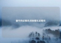 最牛的证婚词,回族婚礼证婚词