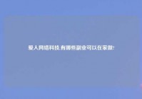 爱人网络科技,有哪些副业可以在家做?