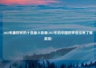 2022年最好听的十首最火歌曲,2022年的中国好声音没有了那英姐?