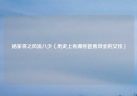 杨家将之风流八少（历史上有哪些智勇双全的女性）