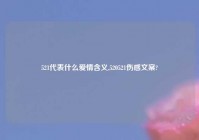 521代表什么爱情含义,520521伤感文案?