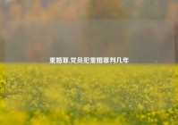 重婚罪,党员犯重婚罪判几年