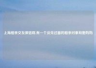 上海相亲交友微信群,有一个没见过面的相亲对象和她妈妈