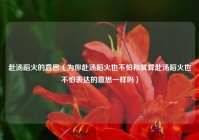 赴汤蹈火的意思（为你赴汤蹈火也不怕和就算赴汤蹈火也不怕表达的意思一样吗）