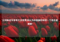 公司取名字参考大全免费,你认为中国最好听的一个地名是哪里?