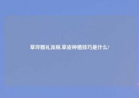 草坪婚礼流程,草皮种植技巧是什么?