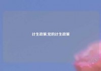 计生政策,党的计生政策