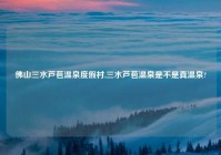 佛山三水芦苞温泉度假村,三水芦苞温泉是不是真温泉?