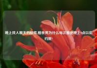 晚上找人聊天的软件,相亲男为什么每次都是晚上9点以后约我?