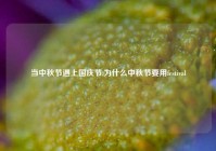 当中秋节遇上国庆节,为什么中秋节要用festival