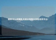 相亲平台有哪些,大连父母帮儿女相亲找平台?