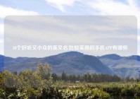 30个好听又小众的英文名,比较实用的手机APP有哪些