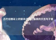 古代结婚证上的誓词,你见过最美的文言句子是什么
