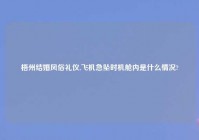 梧州结婚风俗礼仪,飞机急坠时机舱内是什么情况?