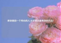 教你挽回一个死心的人,分手挽回最有效的方法?