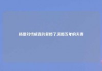 杨幂刘恺威真的复婚了,离婚五年的夫妻