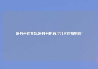 宋丹丹的婚姻,宋丹丹的有过几次的婚姻啊?