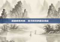 杨幂离婚真相，探寻背后的复杂缘由