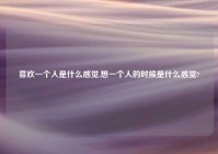 喜欢一个人是什么感觉,想一个人的时候是什么感觉?